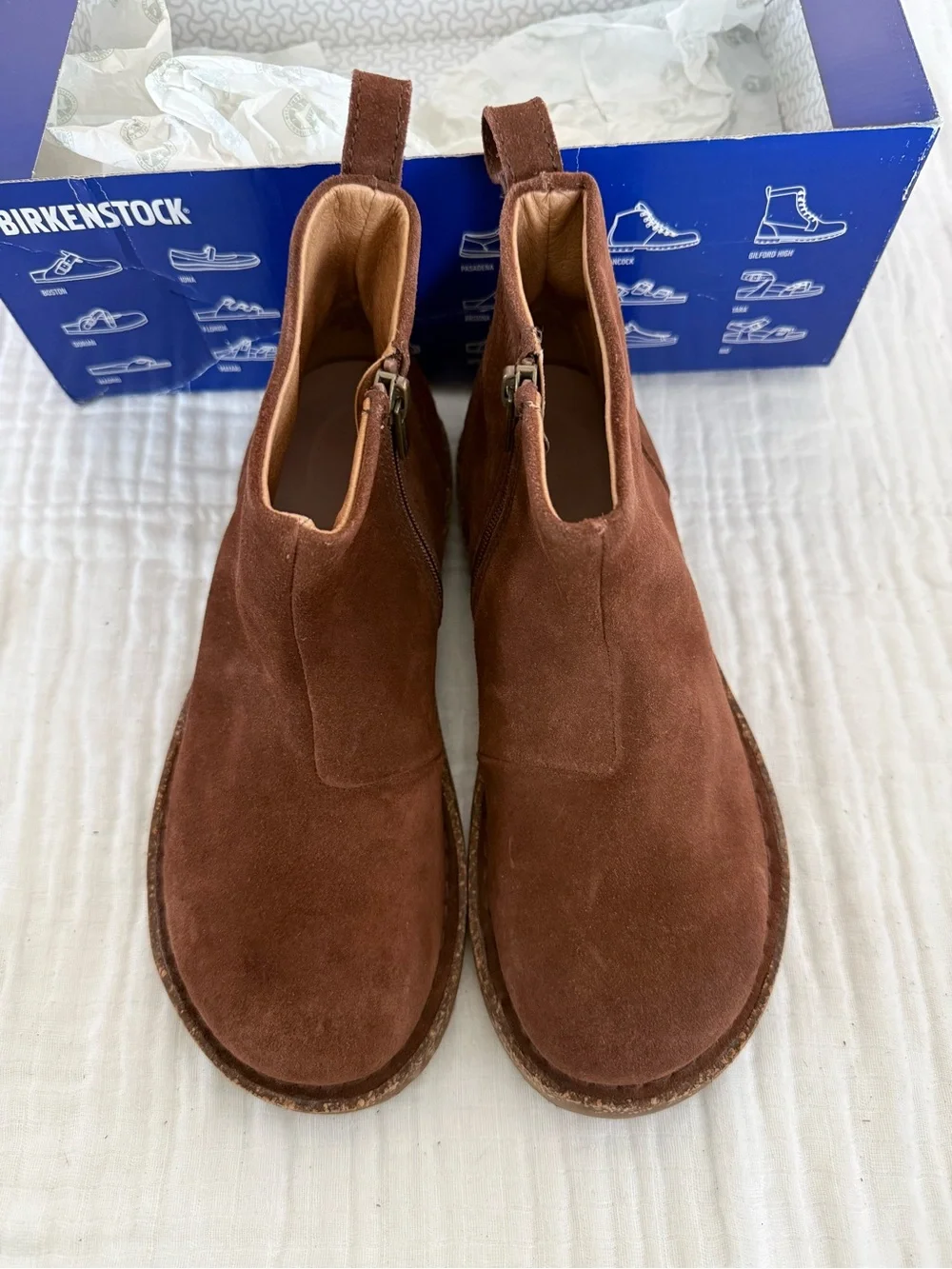 NIB Rare Birkenstock Melrose Suede Leather Booties Size 37 Regular/Wide